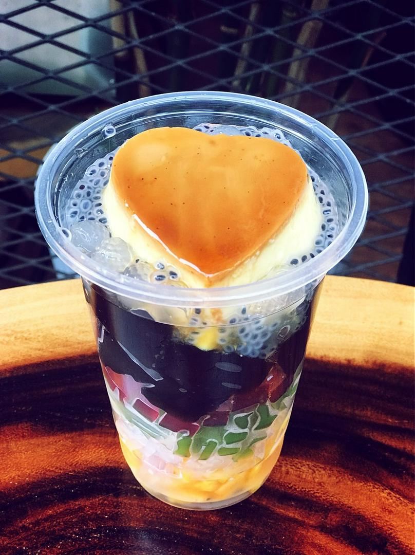 che-trai-cay-nhiet-oi-vi-tra-sua-topping-banh-flan