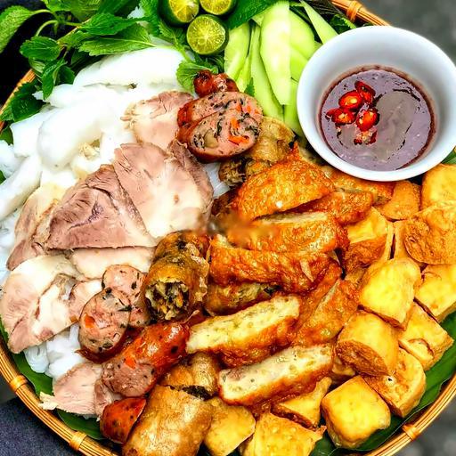 bun-au-cha-com-doi-ran-thit-luoc