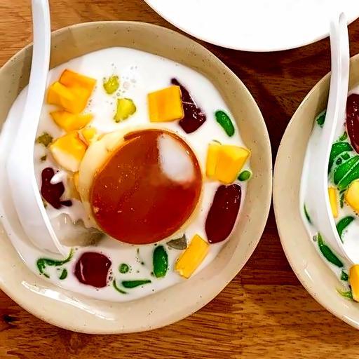 che-thai-sau-rieng-banh-flan