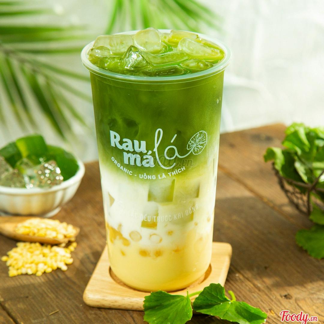 combo-so-1-rau-ma-au-xanh-sua-dua-kem-2-loai-topping