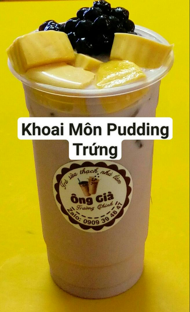 tra-sua-khoai-mon-pudding-trung