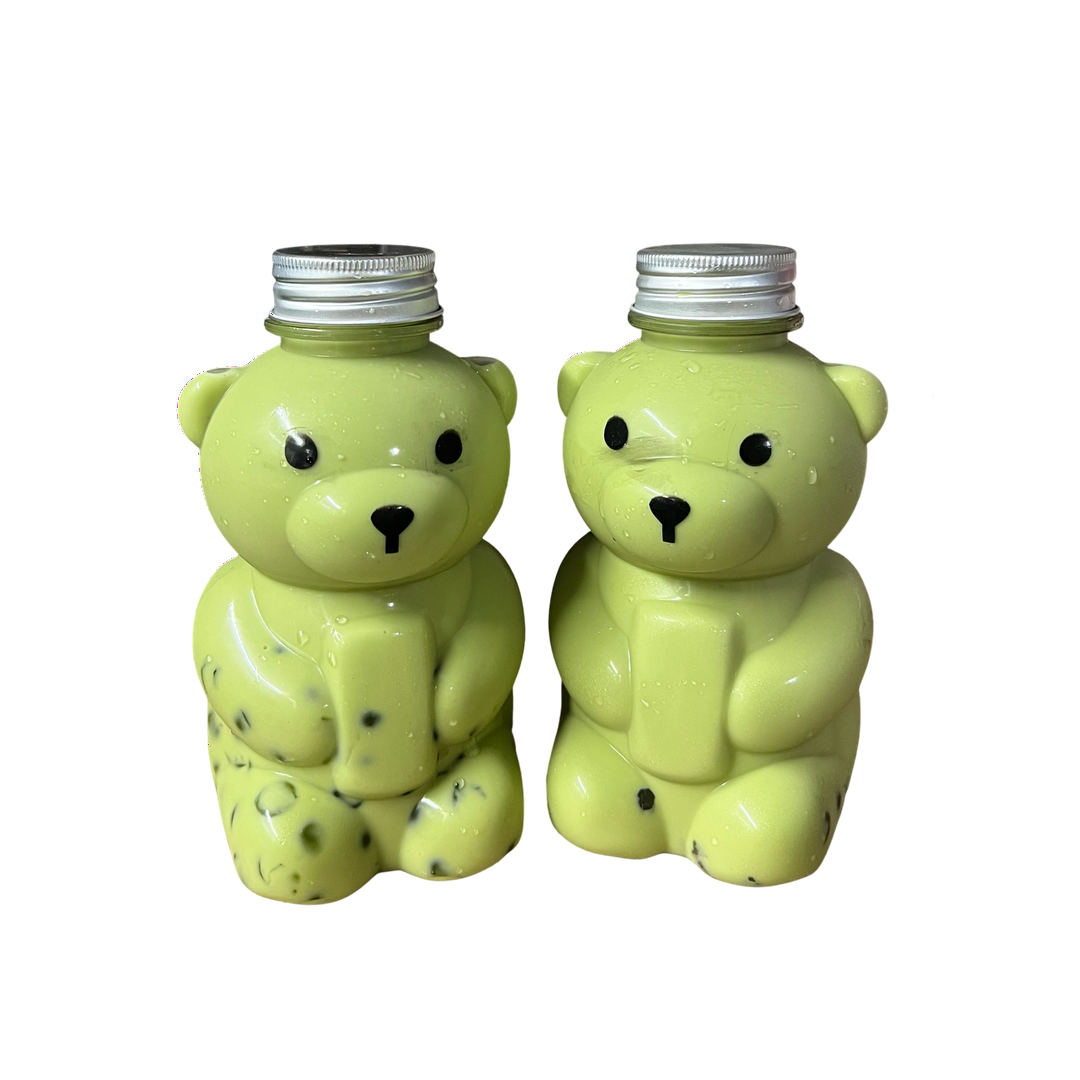 tra-sua-thai-xanh-chai-gau-teddy-500ml