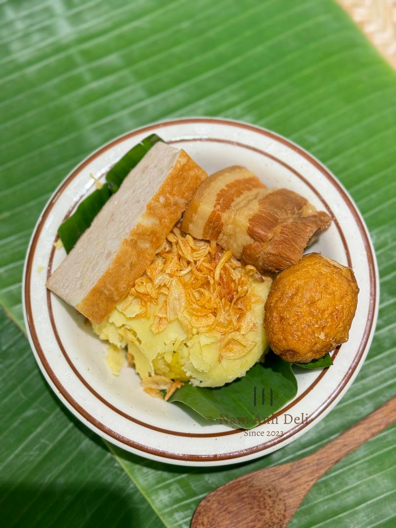 Xôi Xéo Thịt Kho+Trứng Kho+Chả Mỡ Nướng HN
