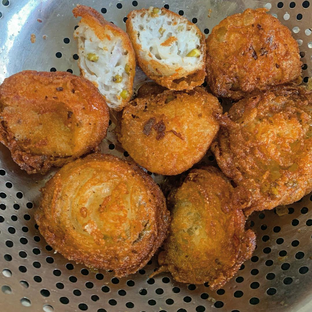 Bánh Tôm Khoai môn đậu Chiên thêm