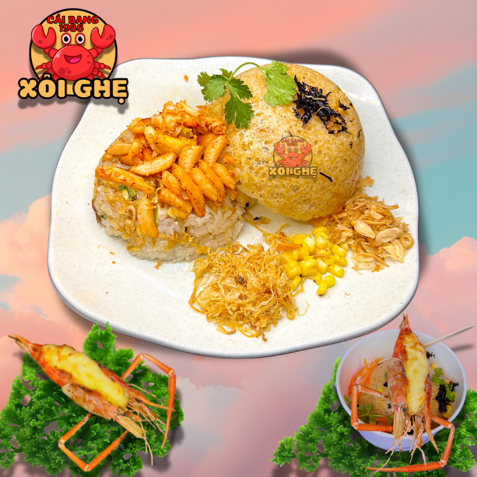Xôi ghẹ đặc biệt + Tôm càng sen phô mai