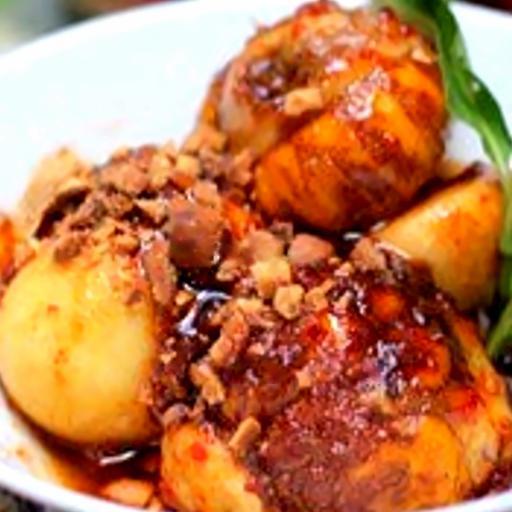 trung-ga-nuong-xao-nuoc-mam-bo-toi