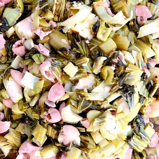 com-dua-cai-xao-thit-quay