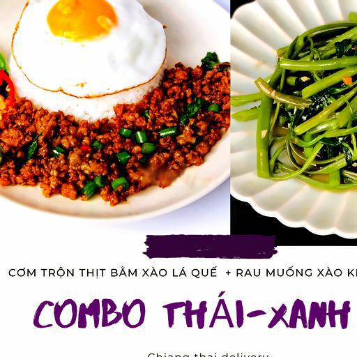 combo-com-tron-thit-bam-xao-la-que-rau-muong-xao-cay