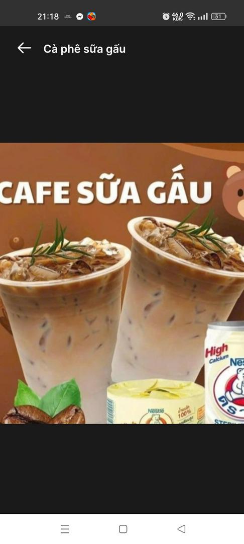 cà phê sữa gấu 
