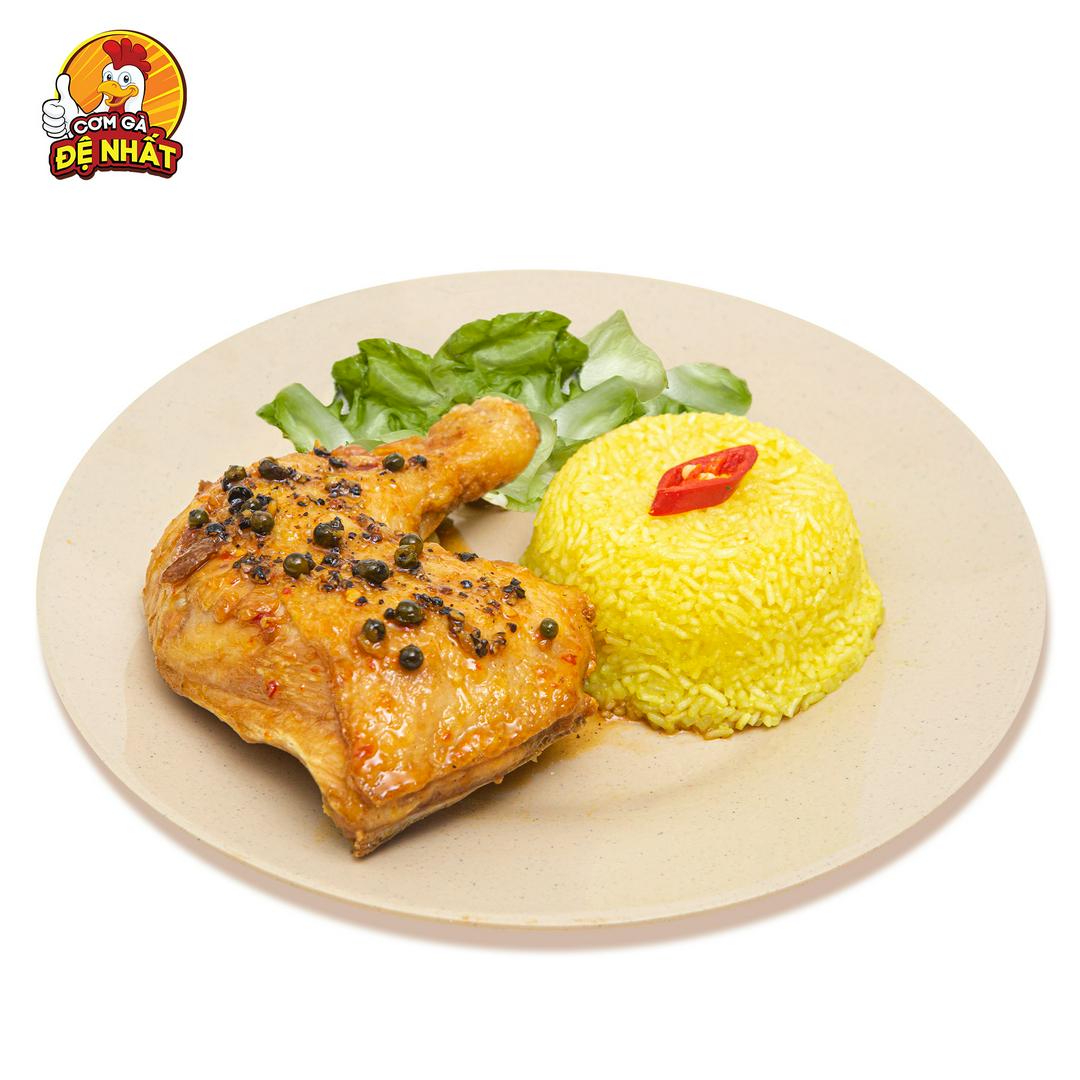 Cơm Đùi gà GÓC 4 Xốt Tiêu xanh
